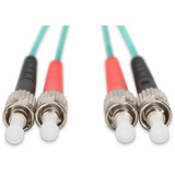Digitus LWL Patchkabel, Duplex, ST > ST Stecker, Multimode OM3 türkis, 1 Meter