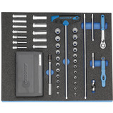 GEDORE Steckschlüssel-Sortiment 1/4" in  Check-Tool-Modul, 67teilig (2005 CT2-D 20)