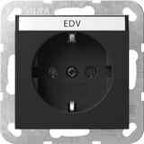 Gira Schutzkontaktsteckdose Typ F 16 Ampere 250 Volt mit Beschriftungsfeld System 55 schwarz, Retail