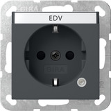 Gira Steckdose Kontroll und Beschriftungsfeld anthrazit, Retail