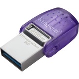 Kingston DataTraveler microDuo 3C 256 GB, USB-Stick violett/transparent, USB-A 3.2 Gen 1, USB-C 3.2 Gen 1