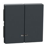 Merten Doppelwippe für Serien- und Doppeltaster-Einsatz, 2-fach, Material Thermoplast edelmatt anthrazit, Retail