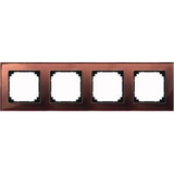 Merten Rahmen Glas vierfach für Senkrecht- und Waagerechtmontage braun, Retail