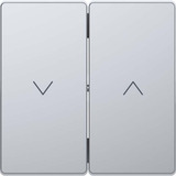 Merten Wippe Edelstahl Rollladenschalter Typ MEG3855-6036, einteilige Wippe, lackiert edelstahl, Retail