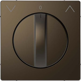 Merten Zentralplatte mit Rollladen-Tast-Rastschalter-Einsatz aus Metall bronze, Retail