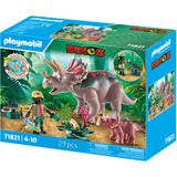 PLAYMOBIL 71821 Dinos Triceratops mit Jungtier, Konstruktionsspielzeug 