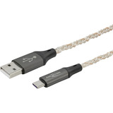Ansmann USB-A auf USB Typ-C Kabel schwarz/transparent, 1 Meter, mit LED 