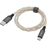 Ansmann USB-A auf USB Typ-C Kabel schwarz/transparent, 1 Meter, mit LED 