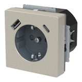 Busch-Jaeger Schutzkontaktsteckdose mit USB-A und USB-C Anschluss edelstahl, Retail