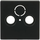 Busch-Jaeger Zentralscheibe matt für Antennendose 2-Loch, Typ 1743-885, Kunststoff, Unterputz, Zentralplatte schwarz (matt), Retail