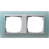 Gira Abdeckrahmen mit zwei Einheiten und Zwischenrahmen aus Aluminium mint, Retail