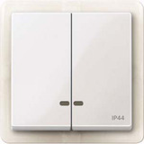 Merten Doppelte Wippe mit Kontrollfenster IP 44 weiß (glänzend), Retail