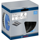 Bosch Professional PRO Metal heavy Topfbürste, Ø 100mm, gezopft 0,5mm Stahldraht, M14, für Winkelschleifer