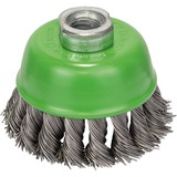Bosch Professional PRO Stainless Steel heavy Topfbürste, Ø 75mm, gezopft 0,5mm Edelstahldraht, M14, für Winkelschleifer