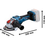 Bosch X-LOCK Akku-Winkelschleifer BITURBO GWX 18V-15 PSC Professional solo, Ø 125mm blau/schwarz, Bluetooth Modul, ohne Akku und Ladegerät