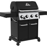 Broil King Gasgrill Crown 440 - BUNDLE schwarz, mit Seitenbrenner, inkl. Gussplatte, Schutzhülle und Grillzange