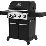 Broil King Gasgrill Crown 440 - BUNDLE schwarz, mit Seitenbrenner, inkl. Gussplatte, Schutzhülle und Grillzange