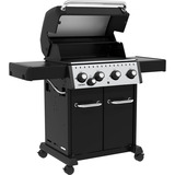 Broil King Gasgrill Crown 440 - BUNDLE schwarz, mit Seitenbrenner, inkl. Gussplatte, Schutzhülle und Grillzange
