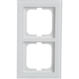 Busch-Jaeger Rahmen zwei-fach, Designlinie Busch-axcent pur, Glas, glänzend, Schutzart IP20 weiß (glänzend), Retail