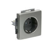 Busch-Jaeger Steckdosen-Einsatz Edelstahl mit Steckanschluss Typ 20 EUC-866, 16 Ampere, 250 Volt edelstahl, Retail