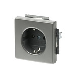 Busch-Jaeger Steckdosen-Einsatz Edelstahl mit Steckanschluss Typ 20 EUC-866, 16 Ampere, 250 Volt edelstahl, Retail