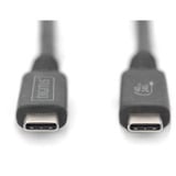 Digitus USB4 Gen 3x2 Kabel, USB-C Stecker > USB-C Stecker, 40Gbit/s schwarz, 1 Meter, PD 3.1, Laden mit 240 Watt