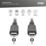 Digitus USB4 Gen 3x2 Kabel, USB-C Stecker > USB-C Stecker, 40Gbit/s schwarz, 1 Meter, PD 3.1, Laden mit 240 Watt