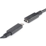 Digitus USB 2.0 Verlängerungskabel, USB-C Stecker > USB-C Buchse schwarz, 1,5 Meter, PD 60 Watt