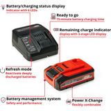 EINHELL Professional Akku-Laubbläser GP-LB 18/200 LI, 18Volt rot/schwarz, 1x Li-Ion-Akku 4,0 Ah Plus, mit Dachrinnen-Reinigungsset