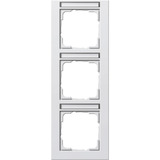 Gira Abdeckrahmen dreifach Rahmen mit Beschriftungsfeld seidenmatt, Abdeckung weiß (matt), Retail