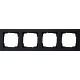Gira Abdeckrahmen vierfach, lackiert, matt, Kunststoff, Unterputzmontage, Schutzart IP20 schwarz (matt), Retail