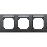 Merten Rahmen drei fach beschriftbar waagerecht anthrazit, Retail