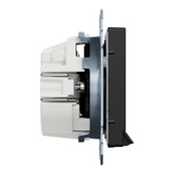 Merten Steckdose mit Lichtauslass, Schutzkontaktsteckdose Typ F, mit LED-Beleuchtung, System M schwarz (matt), Retail