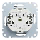 Merten Steckdose mit Lichtauslass, Schutzkontaktsteckdose Typ F, mit LED-Beleuchtung, System M schwarz (matt), Retail