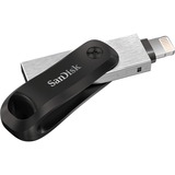 SanDisk iXpand Go 64 GB, USB-Stick schwarz/silber, USB-A 3.2 Gen 1, Apple Lightning Connector