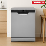 Telefunken GFS6012DI, Spülmaschine silber/schwarz, 60 cm