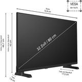 Telefunken QF32VP750S, QLED-Fernseher 80 cm (32 Zoll), schwarz, FullHD, Triple Tuner, Mediaplayer, Smart-TV