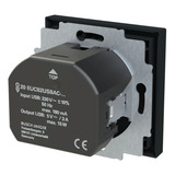 0 Schutzkontaktsteckdose mit USB Typ A und USB Typ C Anschlüssen schwarz, Retail