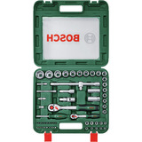 Bosch Heimwerken & Garten 1/4" + 1/2" Ratschen Set mit Steckschlüsseln, 60-teilig grün, Drehmoment bis 768 Nm, im Koffer