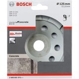 Bosch Professional Diamant-Topfscheibe Standard for Concrete, Ø 125mm, Schleifscheibe Bohrung 22,23mm, für Beton- und Winkelschleifer
