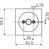 Busch-Jaeger Zentralscheibe Stufenschalter matt für 3 Stufen Drehschalter, Abdeckung weiß (matt), Retail