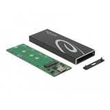 DeLOCK Externes Gehäuse für M.2 SATA SSD, Laufwerksgehäuse schwarz, mit USB Type-C Buchse