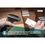 Digitus 2D Bluetooth Barcode Scanner, Barcode-Scanner schwarz, Akkubetrieb, mit Halterung, QR-Code kompatibel