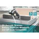 Digitus 2D Bluetooth Barcode Scanner, Barcode-Scanner schwarz, Akkubetrieb, mit Halterung, QR-Code kompatibel