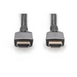 Digitus HDMI Ultra High Speed Anschlusskabel, mit Ethernet, UHD 8K schwarz/grau, 1 Meter, gesleevt