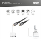 Digitus HDMI Ultra High Speed Anschlusskabel, mit Ethernet, UHD 8K schwarz/grau, 1 Meter, gesleevt