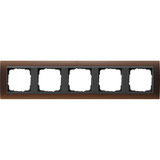 Gira Abdeckrahmen 5-fach opak mit Zwischenrahmen, Abdeckung braun, Retail