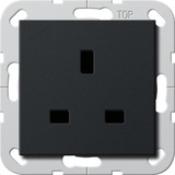 Gira Steckdose British Standard 13 Ampere 250 Volt mit Shutter und Schraubklemmen schwarz, Retail