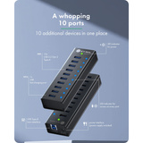 ICY BOX IB-AC6110a, USB-Hub schwarz