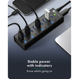 ICY BOX IB-AC6110a, USB-Hub schwarz